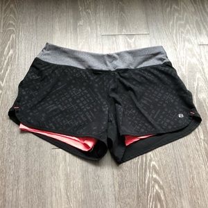 Level8 Black and Pink Performance Running Shorts